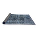 Sideview of Mid-Century Modern Light Purple Blue Oriental Rug, urb1808