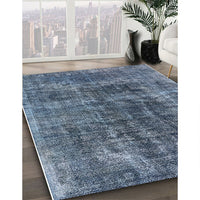 Mid-Century Modern Light Purple Blue Oriental Rug, urb1808