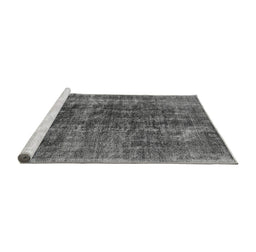 Sideview of Machine Washable Oriental Gray Industrial Rug, wshurb1808gry