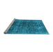 Sideview of Machine Washable Oriental Light Blue Industrial Rug, wshurb1808lblu