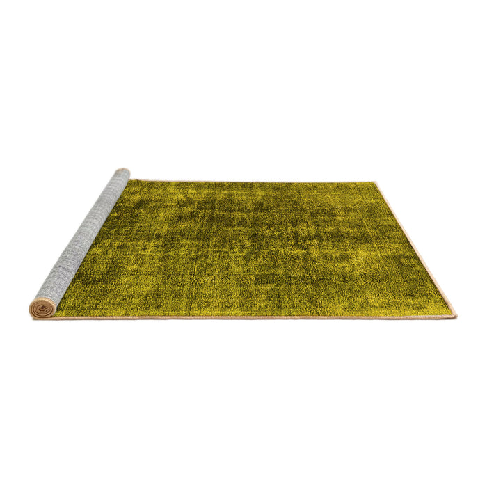 Sideview of Machine Washable Oriental Yellow Industrial Rug, wshurb1808yw
