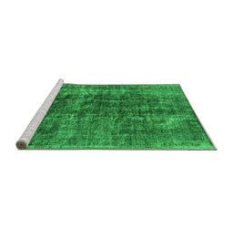 Sideview of Machine Washable Oriental Green Industrial Area Rugs, wshurb1808grn