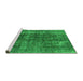 Sideview of Machine Washable Oriental Green Industrial Area Rugs, wshurb1808grn