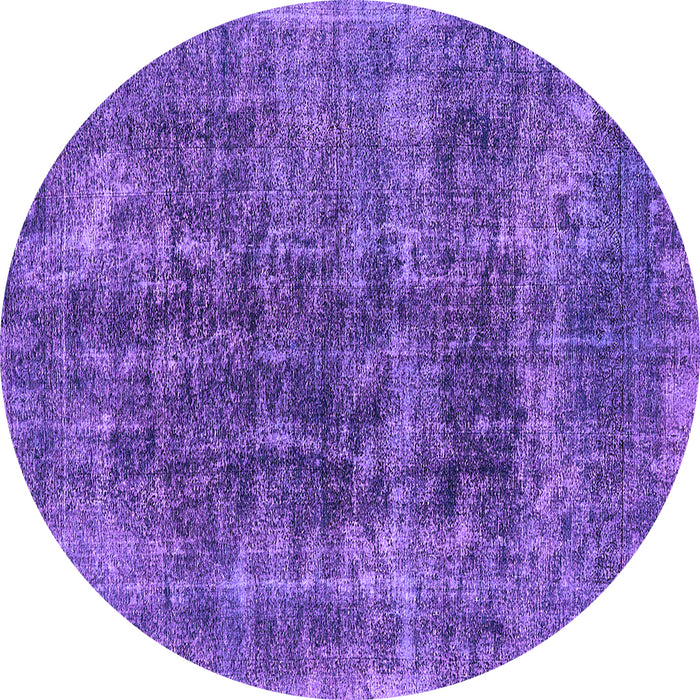 Round Machine Washable Oriental Purple Industrial Area Rugs, wshurb1808pur