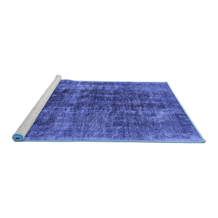 Sideview of Machine Washable Oriental Blue Industrial Rug, wshurb1808blu