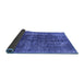 Sideview of Oriental Blue Industrial Rug, urb1808blu