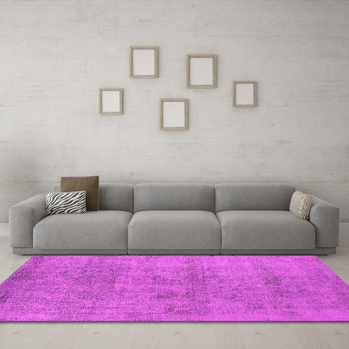 Machine Washable Oriental Pink Industrial Rug in a Living Room, wshurb1809pnk
