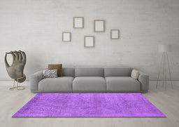 Machine Washable Oriental Purple Industrial Area Rugs in a Living Room, wshurb1809pur