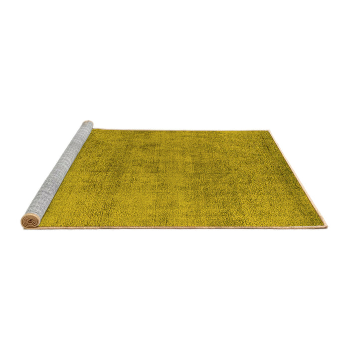Sideview of Machine Washable Oriental Yellow Industrial Rug, wshurb1809yw