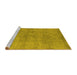 Sideview of Machine Washable Oriental Yellow Industrial Rug, wshurb1809yw