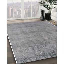 Mid-Century Modern Dark Gray Oriental Rug in Family Room, urb1809
