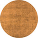 Round Oriental Orange Industrial Rug, urb1809org