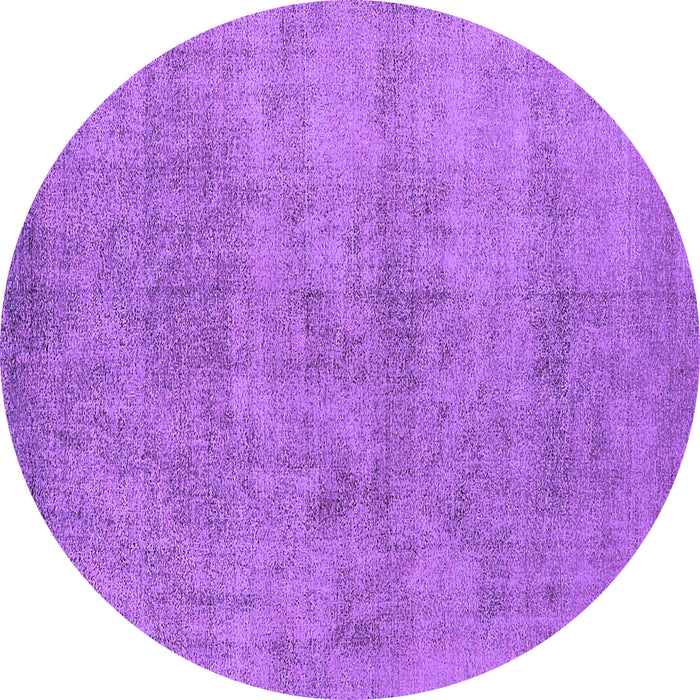 Round Machine Washable Oriental Purple Industrial Area Rugs, wshurb1809pur