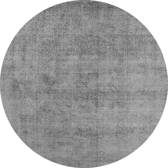 Round Oriental Gray Industrial Rug, urb1809gry