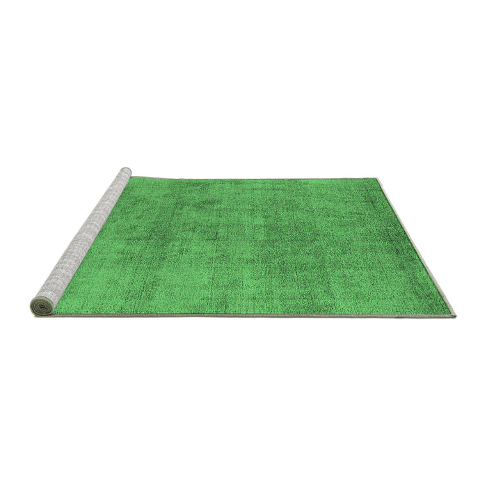 Sideview of Machine Washable Oriental Emerald Green Industrial Area Rugs, wshurb1809emgrn