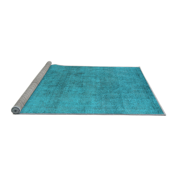Sideview of Machine Washable Oriental Light Blue Industrial Rug, wshurb1809lblu