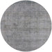 Round Machine Washable Industrial Modern Dark Gray Rug, wshurb1809