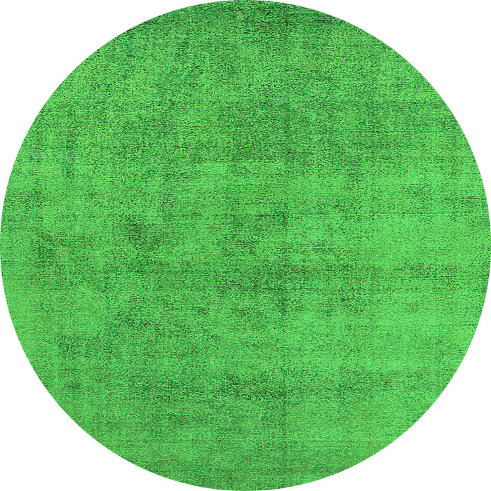 Round Oriental Green Industrial Rug, urb1809grn