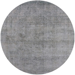 Round Mid-Century Modern Dark Gray Oriental Rug, urb1809