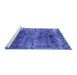 Sideview of Machine Washable Oriental Blue Industrial Rug, wshurb1810blu