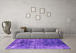 Machine Washable Oriental Purple Industrial Area Rugs in a Living Room, wshurb1810pur