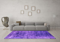 Machine Washable Oriental Purple Industrial Rug, wshurb1810pur