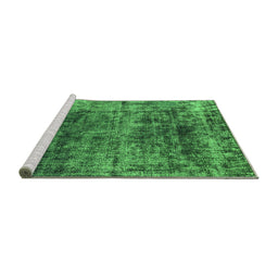 Sideview of Machine Washable Oriental Green Industrial Area Rugs, wshurb1810grn