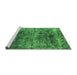 Sideview of Machine Washable Oriental Green Industrial Area Rugs, wshurb1810grn