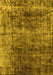 Machine Washable Oriental Yellow Industrial Rug, wshurb1810yw