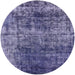 Round Machine Washable Industrial Modern Medium Purple Rug, wshurb1810