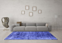 Machine Washable Oriental Blue Industrial Rug, wshurb1810blu