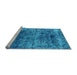 Sideview of Machine Washable Oriental Light Blue Industrial Rug, wshurb1810lblu