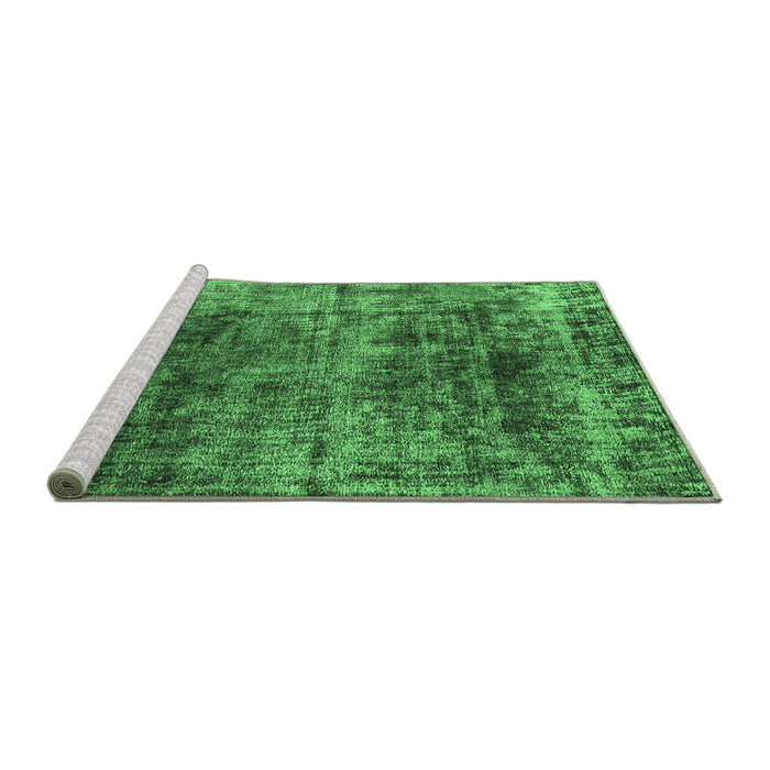 Sideview of Machine Washable Oriental Emerald Green Industrial Area Rugs, wshurb1810emgrn
