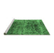 Sideview of Machine Washable Oriental Emerald Green Industrial Area Rugs, wshurb1810emgrn