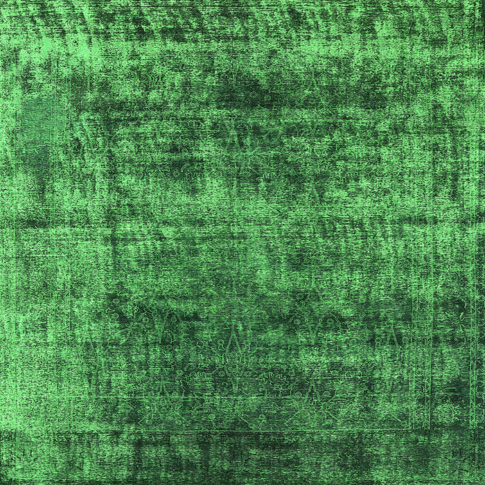 Square Machine Washable Oriental Green Industrial Area Rugs, wshurb1810grn