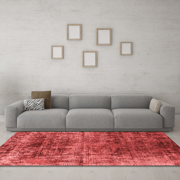 Industrial Red Washable Rugs