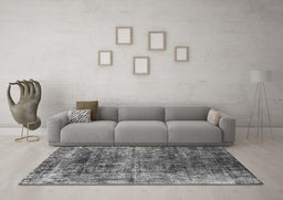 Machine Washable Oriental Gray Industrial Rug in a Living Room,, wshurb1810gry