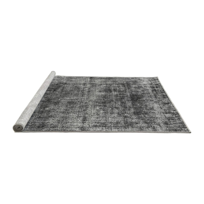 Sideview of Machine Washable Oriental Gray Industrial Rug, wshurb1810gry
