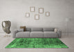 Machine Washable Oriental Emerald Green Industrial Area Rugs in a Living Room,, wshurb1810emgrn