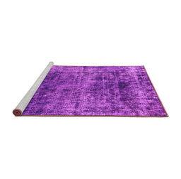 Sideview of Machine Washable Oriental Pink Industrial Rug, wshurb1810pnk