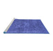 Sideview of Machine Washable Oriental Blue Industrial Rug, wshurb1811blu