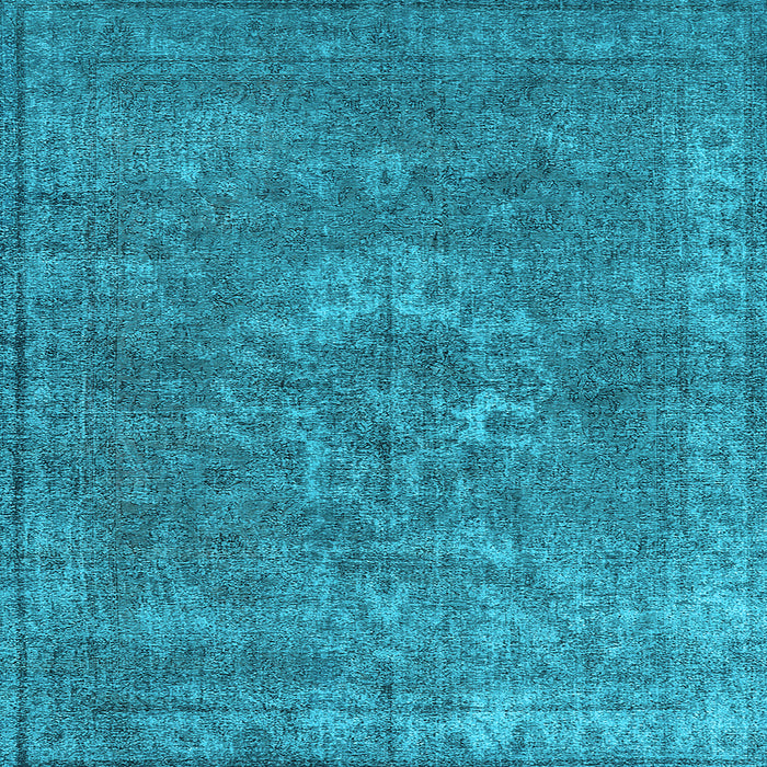 Square Machine Washable Oriental Light Blue Industrial Rug, wshurb1811lblu