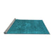 Sideview of Machine Washable Oriental Light Blue Industrial Rug, wshurb1811lblu