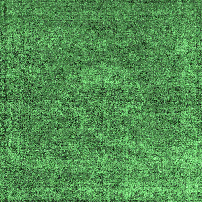 Square Machine Washable Oriental Emerald Green Industrial Area Rugs, wshurb1811emgrn