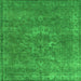 Square Oriental Green Industrial Rug, urb1811grn