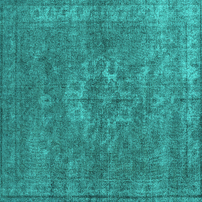 Square Machine Washable Oriental Turquoise Industrial Area Rugs, wshurb1811turq