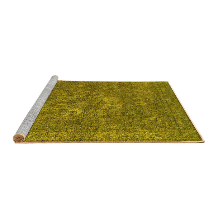 Sideview of Machine Washable Oriental Yellow Industrial Rug, wshurb1811yw