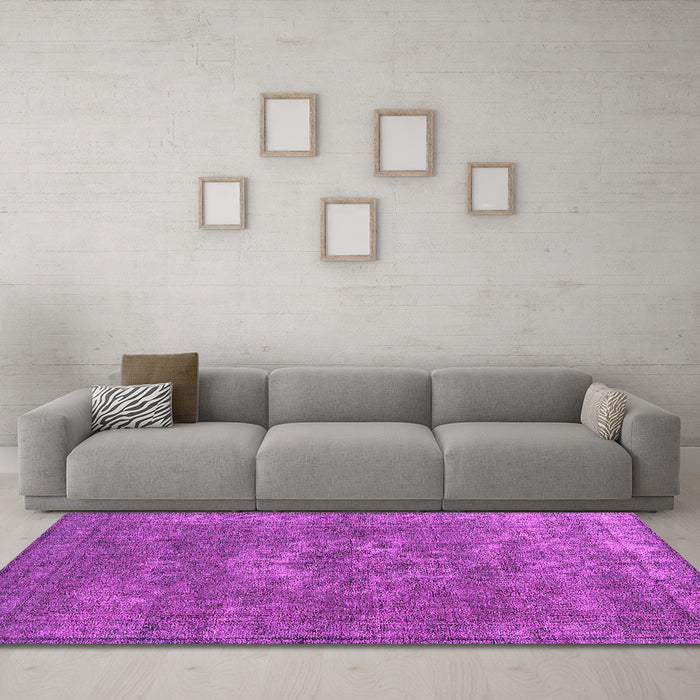 Machine Washable Oriental Pink Industrial Rug in a Living Room, wshurb1811pnk