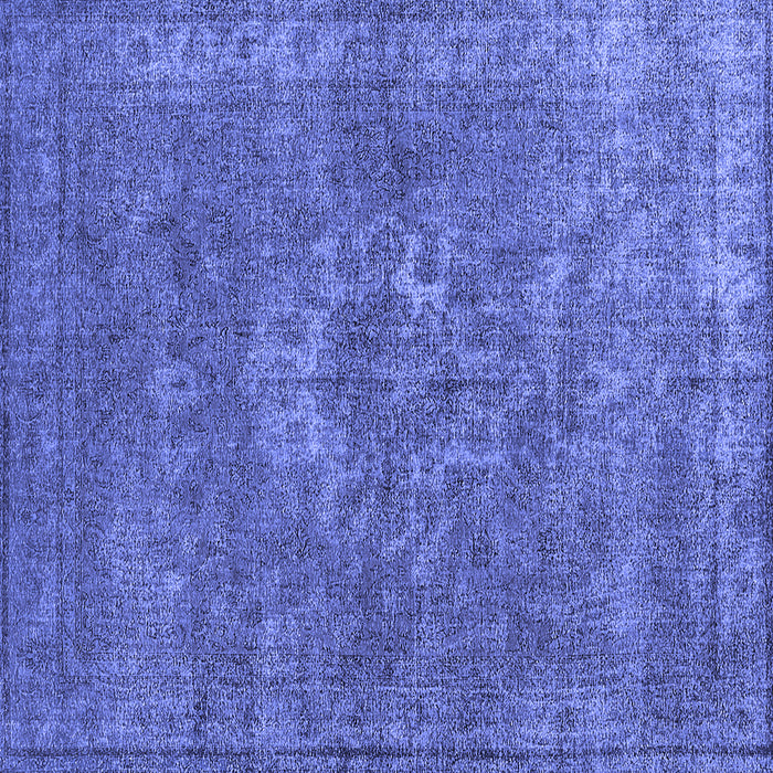 Square Machine Washable Oriental Blue Industrial Rug, wshurb1811blu