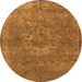 Round Oriental Orange Industrial Rug, urb1811org